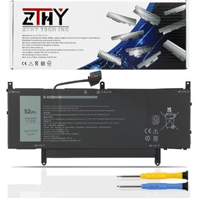 ZTHY 52Wh N7HT0 Laptop Battery Replacement for Dell Latitude 9510 9520 / Latitude 9520 2-in-1 P94F P95F P95F001 P94F001 TVKGH V5K68 N2NLL 08NFC7 N2NLL N7HTO 0PKW00 089GNG 0HYMNG 7.6V 6500mAh 4-Cell