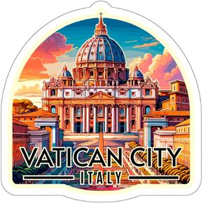 Vatican City Italy Sticker Adventure Souvenir Decal Vinyl Small Waterproof for Water Bottle Mug Passport Book Scrapbook Notebook Laptop Tumbler Skateboard Computer Phone Size 4" Funny Gift
