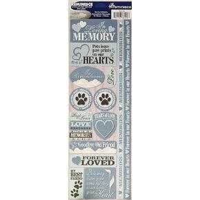 Reminisce Signature Series Cardstock Combo Stickers, 4.25 by 12-Inch, Pet Loss