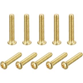 uxcell Brass Machine Screws, M3x16mm Phillips Pan Head Fastener Bolts for Furniture, Office Equipment, Electronics 60Pcs