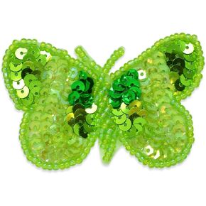 Expo International 2 1/8" x 1 1/2" Butterfly Sequin Patches/Appliques, Green
