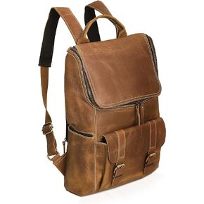 cuero Fathers Day Gift Full Grain Leather Backpack for Men - 17 Inch Laptop Bag - Vintage Travel Rucksack - Casual Daypack for Women for Work