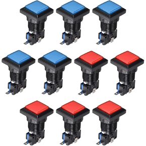 MECCANIXITY 23.5 ملم مفتاح زر الضغط المؤقت 1 NO LED Light Micro Switch أحمر أزرق 5 Set in Saudi Arabia