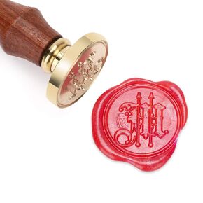 Wax Seal Stamp, Brass Seal with Wooden Handle, Victorian Letter B
