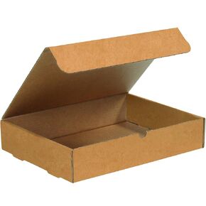 Boxes Fast BFM15113K Corrugated Cardboard Literature Mailers, 15 1/8 x 11 1/8 x 3 Inches, Tuck Top One-Piece, Die-Cut Shipping Boxes, Large Brown Kraft Mailing Boxes(Pack of 50)