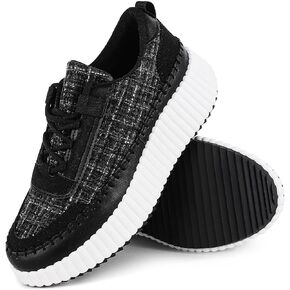 AOSPHIRAYLIAN Platform Sneakers for Women Lace Up Round Toe Comfortable Wedge Casual Fashion Chunky Sneakers Running Walking Shoes