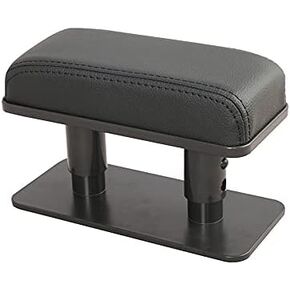 JEYODA Car Armrest Pad, Left Elbow Support, General Leather Booster Pad, Central Armrest Box, Adjustable Armrest (Black)