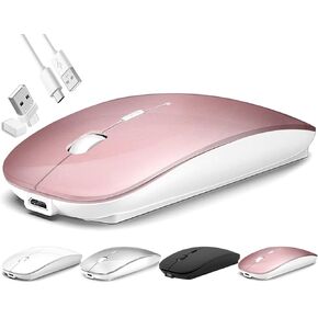 Wireless Mouse for Laptop, Bluetooth Mouse Rechargeale Three Mode(Bluetooth 5.2+ USB-A & USB-C Receiver) -Compatible with TypeC & USB Port Devices/MacBook Pro/Air/Mac/iPad/Chromebook/Computer