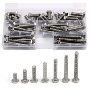 1/4-20 Bolts Screws Kit External Hex Head Stainless Steel 304 Fully Threaded Hex Bolt 1/4-20 x 1/2" 3/4" 1" 1-1/4" 1-1/2" 1-3/4" 2" Length