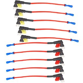 10 Pack 10A 20A Car Add-a-Circuit Fuse Tap Adapter, 12V Tap Fuse Holder for Car RV Camper Trucks Boats（Micro 2 Fuses） in Saudi Arabia