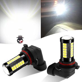 2 PCS H8/H11 Car Fog Light Bulbs, 6500K White Super Bright Anti-fog Lights, 12V Plug and Play 1500 Lumen Power Bulbs, Universal for Car, Truck, SUV (White)
