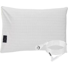 Grounding Pillowcase with Grounding Cord,Soft Organic Cotton Conductive Silver Fiber,Grounding Pillowcase for Better Sleep(20x30inch,White)