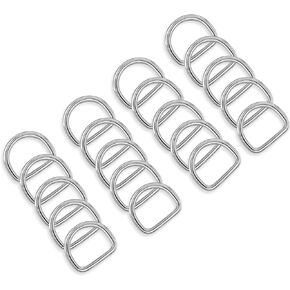 3/4-inch Metal D Ring, Heavy-Duty Dee Rings - Stainless Steel, Welded, for Dog Collars, Backpacks, Webbing Straps