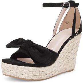 Rilista Womens Wedge Platform Sandals Cute Bowknot Open Toe Espadrille High Heels Buckle Ankle Strap Summer Shoes in Saudi Arabia