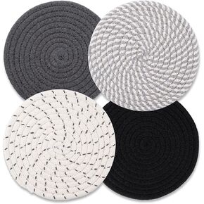 Trivets for Hot Dishes, Hot Pads for Kitchen, 7'' Trivets for Hot Pots and Pans, Pot Holders for Kitchen, Pot Holders Heat Resistant 4-Pcs, Trivets for Table, Kitchen Essentials for New Home