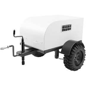 1/10 RC Trailer for Hauling Behind RC Crawler, Heavy Duty Metal Cargo Trailer Kit for TRX4 SCX10 RC Crawler Accessories Upgrades DIY Parts