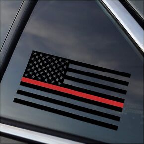 Smart Thin Red Line Firefighter Support Premium Quality Vinyl Car Window Sticker 6.75"