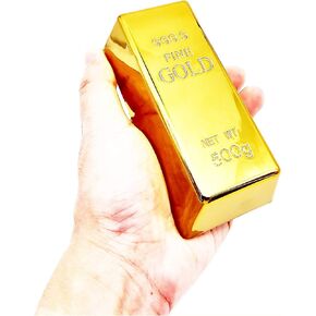 Replica Gold Bar Fake Golden Bar Brick Bullion Glittering Plastic Novelty Gift Joke Decorative Prop Movie Prop Stage Pirate Party Favors Supplies Treasure Hunt Game Bullion Halloween (S)