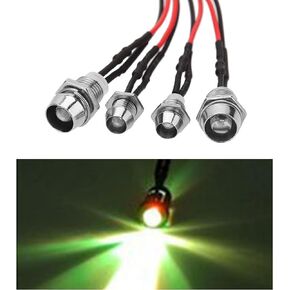 4PCS Led Pilot Light, 12V Waterproof Car LED Signal Indicator with 8mm Panel Mount, Auto Pilot Dash Bulb Directional Lamp, Universal Signal Indicator Light for Car, Truck (Red)