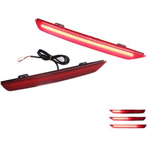 GTINTHEBOX Compatible with 2011 2012 2013 2014 2015 2016 2017 Honda Odyssey LED Rear Fog Bumper Reflector Brake Tail Sequential Flash Signal Lights Red Lens
