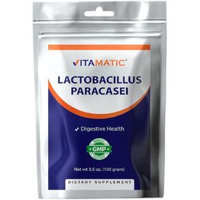 Vitamatic Lactobacillus Paracasei Probiotic Powder - Digestive Health Support - 100 Gram (3.5 OZ) - 100 Servings