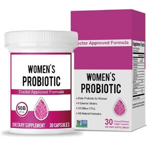 Probiotics for Women & Prebiotics - PH Balance, Digestive, UT, & Feminine Health - 50 Billion CFU - Organic Prebiotics, Cranberry Extract+ - Women Probiotic - 30 Capsules
