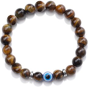 Healing Crystals Beaded Bracelets Pendant Necklace and Bracelet Set Natural Stone Lava Rock Beads Volcanic Stone Energy Crystal Protection Bracelets for Women Men Jewelry Birthday Gifts for Women and Girlfriend