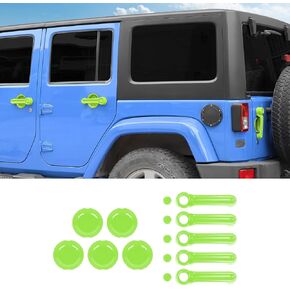 Hoolcar Exterior Door Handle Cover Tailgate Handle Cover Recess Guard Compatible with 2007-2017 Jeep Wrangler JK JKU Sports Sahara Freedom Rubicon Unlimited, Black, 15PCs