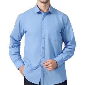 Mens Dress Shirts Long Sleeve, Mens Button Up Shirts Long Sleeve, Solid Business Mens Button Down Shirt