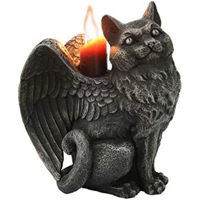 Pacific Giftware Winged Angel Cat Gargoyle Candle Holder