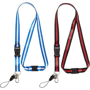 YOUOWO 5 Pack Office Neck Lanyards Detachable Buckle Enhanced Model Hook breakaway Strap lanyard for ID Badge,Key,women men Phones USB Whistles Nylon Black,blue,yellow,orange,purple