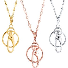 Tatuo 3 Pieces Different Fashion Lanyard Necklace, Women Strong Chain Lanyard for ID Badge Holder and Keys (Silver)