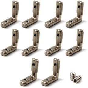 2020 Corner Bracket T Slot Corner Connector L-Shape Corner Joint Bracket for European Standard Aluminum Profile Come with Screws (Pack of 10)