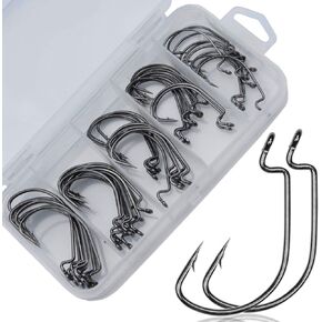 Drasry Fishing Hooks Set High Carbon Steel Jig Bait Sharp Fish Hook for Saltwater Freshwater