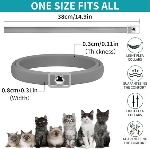 4 Pack Flea Collar for Cats, Cat Flea and Tick Collar 8 Months Cat Flea Collar Treatment Prevention, Adjustable Waterproof Cat Flea Collar Kitten Natural Tick and Flea Collar for Cat 4 Color in Kuwait