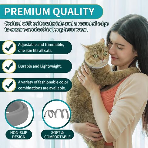 4 Pack Flea Collar for Cats, Cat Flea and Tick Collar 8 Months Cat Flea Collar Treatment Prevention, Adjustable Waterproof Cat Flea Collar Kitten Natural Tick and Flea Collar for Cat 4 Color in Kuwait