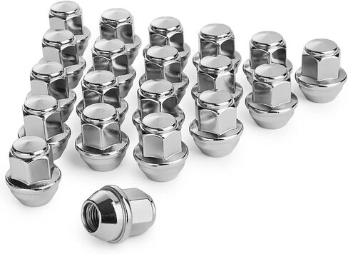 M12x1.5 HEX 3/4 بوصة (19 مم) OEM كروم العروة - استبدال لـ 2006-2019 Ford Fusion، 2000-2019 Ford Focus، 2001-2020 Ford Escape Factory Wheel (مجموعة من 20) in Kuwait