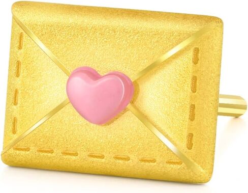 حلق CHOW SANG SANG 999 24K من الذهب الصلب بحروف الحب للنساء 93136E (يُباع منفردًا وليس زوجًا) in Kuwait