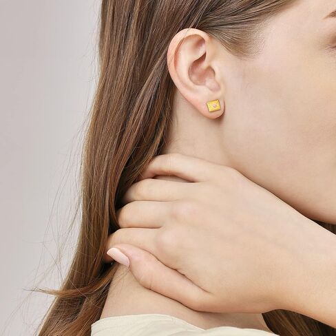 حلق CHOW SANG SANG 999 24K من الذهب الصلب بحروف الحب للنساء 93136E (يُباع منفردًا وليس زوجًا) in Kuwait