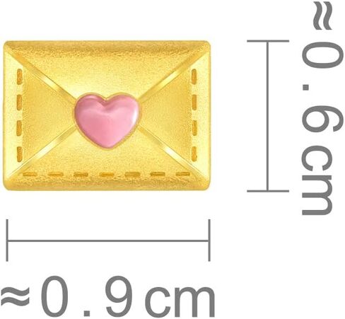 حلق CHOW SANG SANG 999 24K من الذهب الصلب بحروف الحب للنساء 93136E (يُباع منفردًا وليس زوجًا) in Kuwait