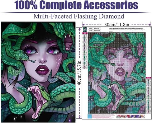 BOHADIY Snake Diamond Painting Kits for Adults, Girl Snake 5D DIY Diamond Art Kits Full Drill Diamond Dots for Gift Wall Decor and Relaxation Gem Arts 12x16 inch in Saudi Arabia