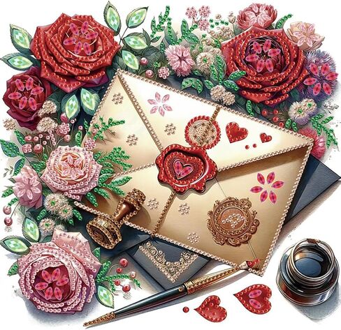 WSLWXSHM 5D Special Shape Diamond Art Kits for Beginners, Diamond Painting Kits for Adults Flower, Crystal Rhinestones Diamond Painting for Home Wall Decoration Gift 12×12inch/30×30cm, Letter in Saudi Arabia