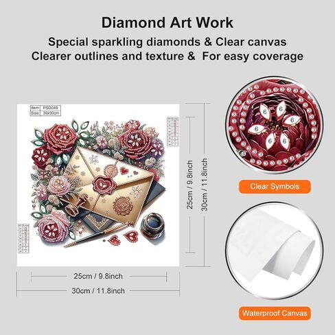 WSLWXSHM 5D Special Shape Diamond Art Kits for Beginners, Diamond Painting Kits for Adults Flower, Crystal Rhinestones Diamond Painting for Home Wall Decoration Gift 12×12inch/30×30cm, Letter in Saudi Arabia