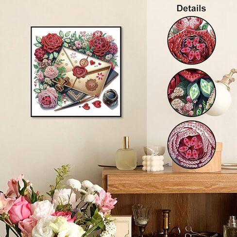 WSLWXSHM 5D Special Shape Diamond Art Kits for Beginners, Diamond Painting Kits for Adults Flower, Crystal Rhinestones Diamond Painting for Home Wall Decoration Gift 12×12inch/30×30cm, Letter in Saudi Arabia