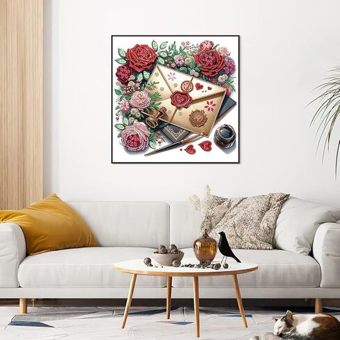 WSLWXSHM 5D Special Shape Diamond Art Kits for Beginners, Diamond Painting Kits for Adults Flower, Crystal Rhinestones Diamond Painting for Home Wall Decoration Gift 12×12inch/30×30cm, Letter in Saudi Arabia