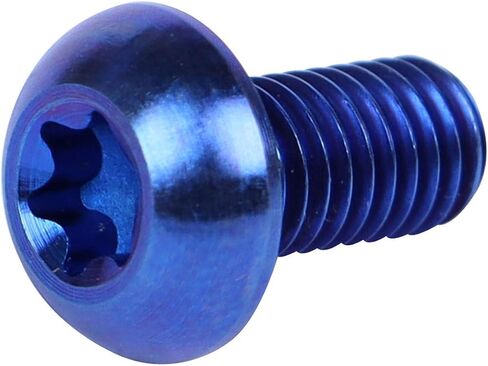 6PCS Titanium Bike Screw M5x10mm Bicycle Disc Brakes Rotor Bolts Torx T25 Head (Blue) in Kuwait