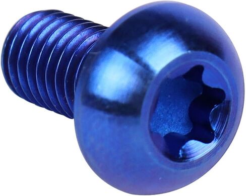 6PCS Titanium Bike Screw M5x10mm Bicycle Disc Brakes Rotor Bolts Torx T25 Head (Blue) in Kuwait