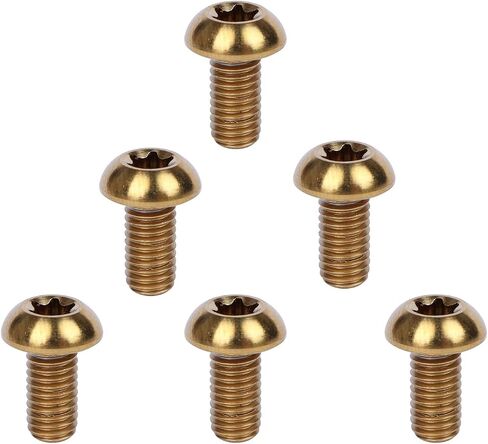 6PCS Titanium Bike Screw M5x10mm Bicycle Disc Brakes Rotor Bolts Torx T25 Head (Blue) in Kuwait