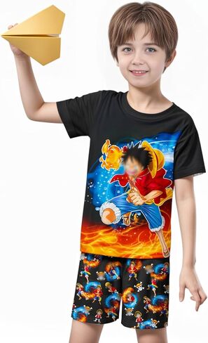 مجموعة ملابس الأولاد والبنات والقمصان والسراويل القصيرة هدية للحفلات الأنيمي in Kuwait