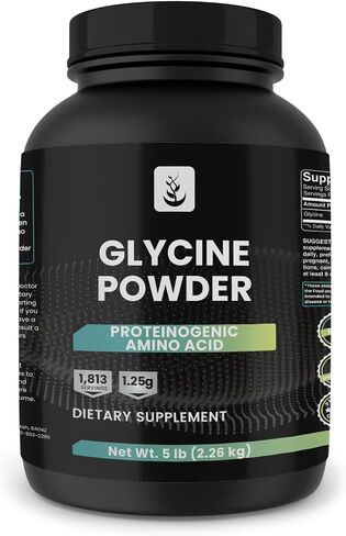 PURE ORIGINAL INGREDIENTS Glycine Powder, 5 lb, No Magnesium or Rice Fillers, Lab Verified in Saudi Arabia